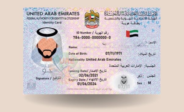 Emirates ID card visual representation